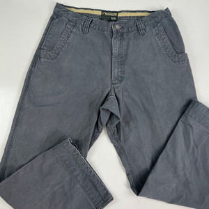 Mountain Khakis Mens Athletic Hiking Pants Gray Pockets Flat Front 36 x 28